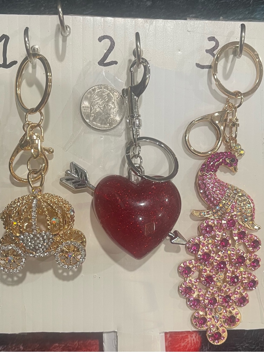 #12 Choice of 1 Keychain Charm with Gold or Silver Clasp - Picture 3 of 4